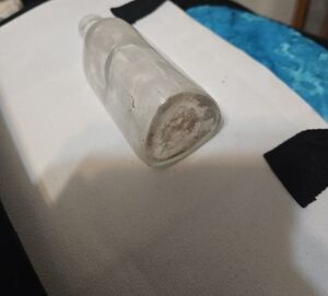 Vtg Triangular Clear Glass Milk Bottle Vintage